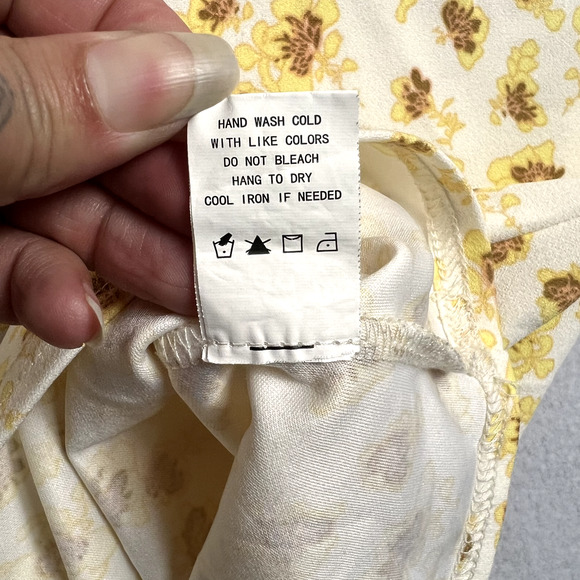 Melloday Blouse Top Women's Size XL Cuffed Short Sleeve Floral Boxy - Picture 7 of 9